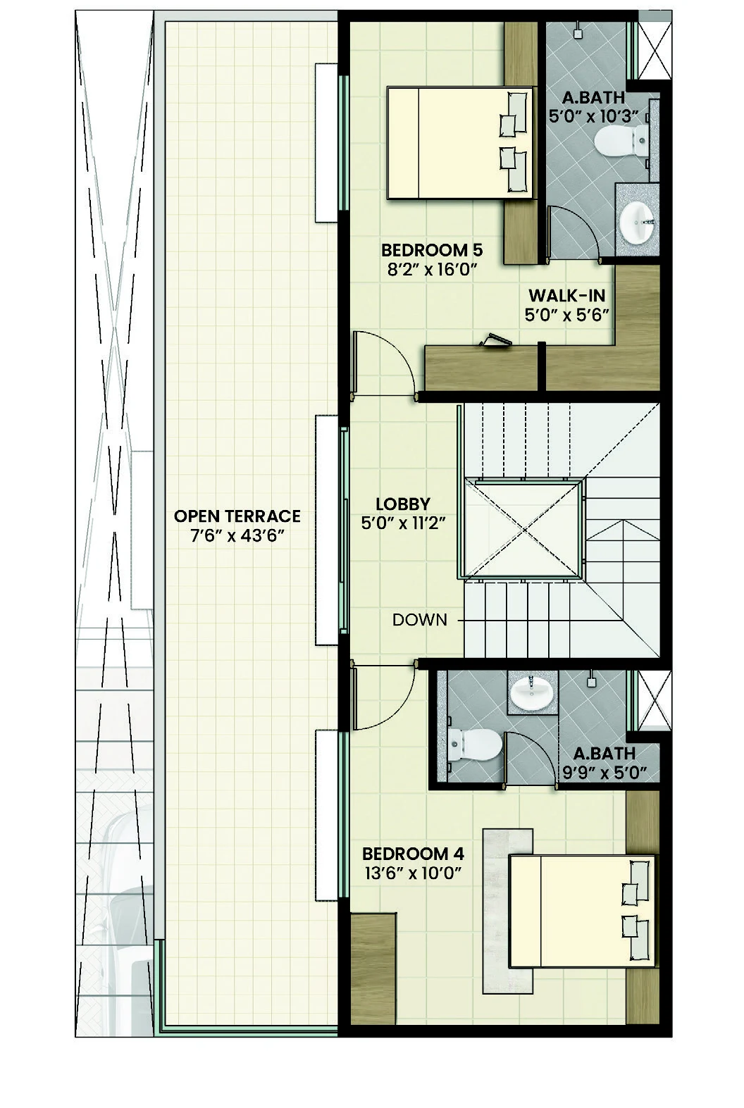 West Facing Second Floor